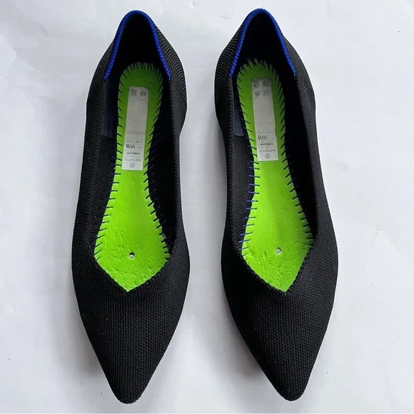 Rothy’s The Point II Black Minimalist Pointy Flats Size 8 - Picture 5 of 14